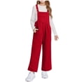 thumbnail image 1 of Combinaison Sans Manches en Molleton pour Filles avec Camisole Intégrée et Poches pour 5 à 14 Ans, pour l'Automne et l'Hiver, 1 of 8