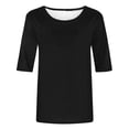 thumbnail image 4 of Erwazi Hauts à Manches Mi-Longues pour Femmes, Coupe Ample Décontractée, Col Rond, T-Shirts Mignons, Tunique Basique Unie, 4 of 5