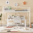 thumbnail image 1 of GloryStar Twin Loft Bed Frame, Compact Metal Loft with Adjustable Ladder & 400 lb Capacity for Kids’ Rooms or Dorms, No Box Spring Needed, 1 of 7