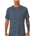 thumbnail image 3 of BADHUB T-shirts Athlétiques pour Hommes à Séchage Rapide, Manches Courtes, Col Rond, Course, Gym, T-shirts Légers de Performance, Hauts d'Entraînement, Économies d'Été, Gris G, 3 of 8