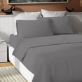 thumbnail image 1 of Color Sense 100% Cotton Percale Cool & Crisp 4-Piece Sheet Set Full Dark Gray, 1 of 5