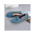 thumbnail image 4 of MAWCLOS Ladies Moccasins Comfort Nursing Shoes Slip On Resistant Loafers Bow Work Boat Shoe Light Blue 6, 4 of 7
