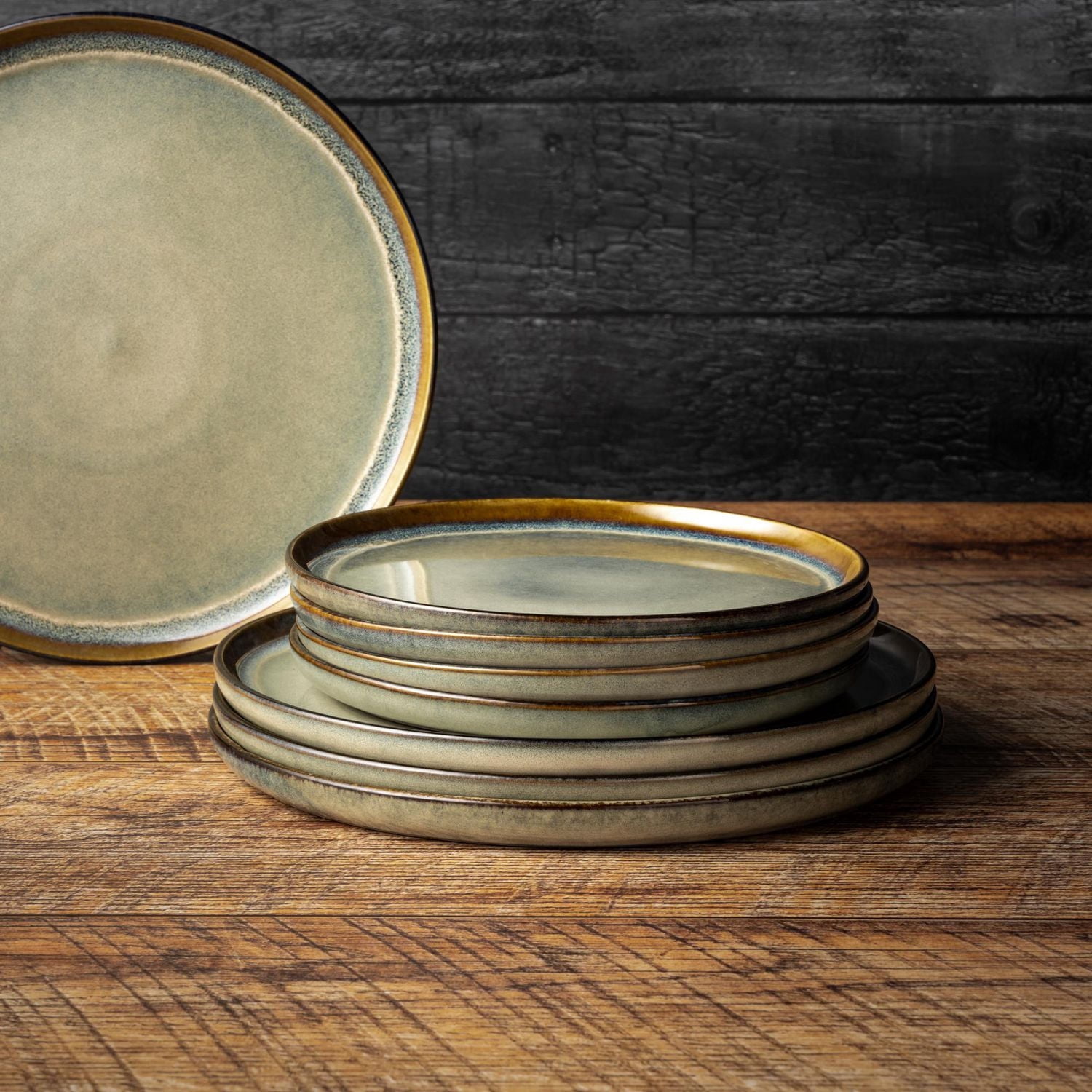 Yellowstone 8-Piece Ceramic Dinnerware Set, Kayce Collection