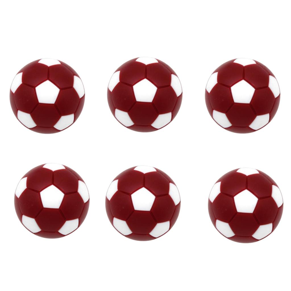 S SERENABLE 6 Pack (32mm Diameter) Table Soccer Football Foosball Balls Fussball Replacement Dark Red