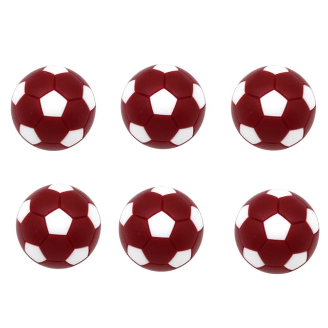 6 Pcs Balles de Football Standard de Remplacement pour Table 1 1/4 Pieds' - Rouge Foncé