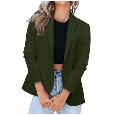 Vêtements de Travail pour Femmes Tenue de Bureau Décontractée Vestes Blazer Décontractées pour Femmes Complet Manches Longues Ouvert à l'Avant avec Poches à Boutons pour Bureau d'Affaires Longues Vestes Blazer pour Femmes