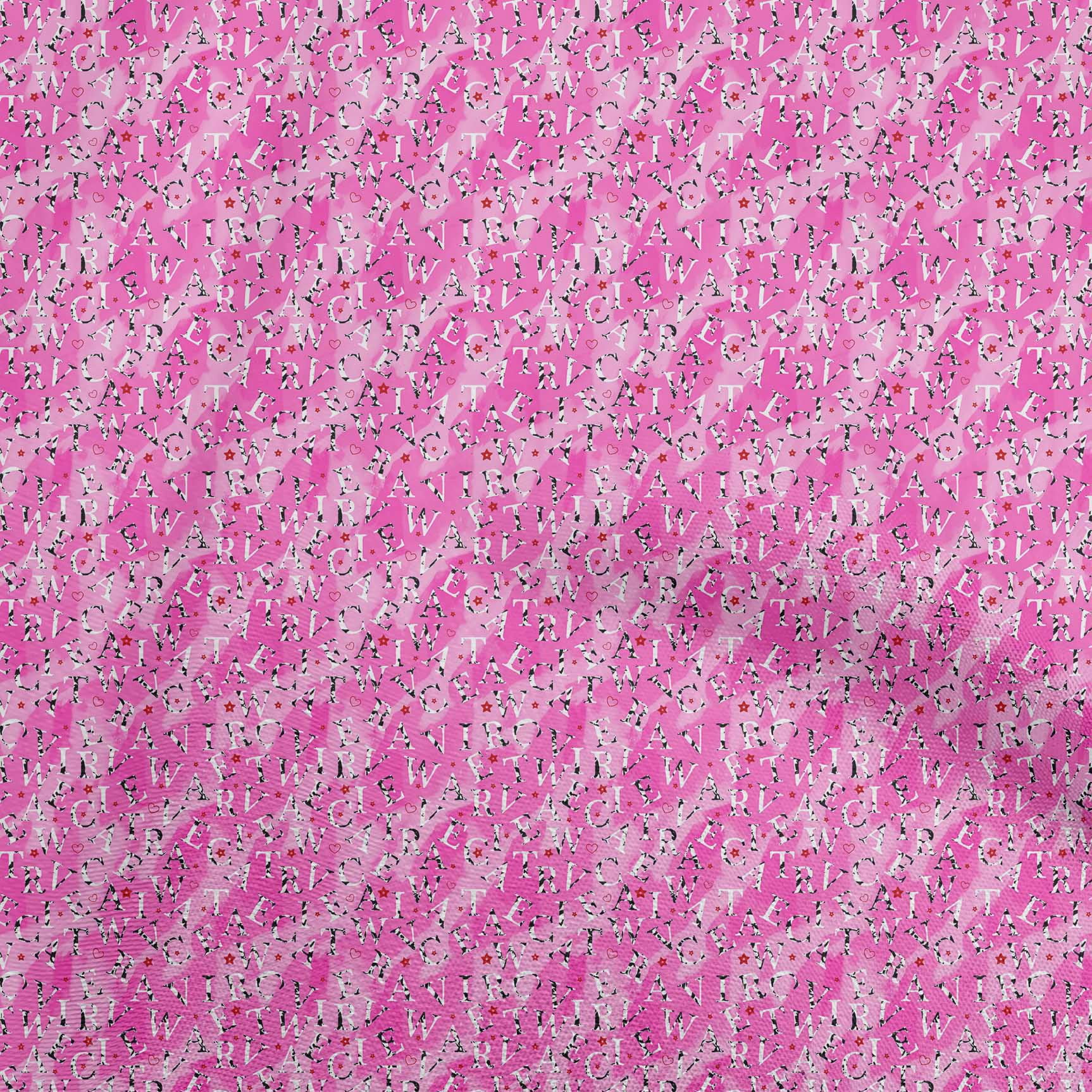 oneOone Velvet Fuschia Pink Fabric Text Fabric For Sewing Printed Craft Fabric By The Yard 58 Inch Wide