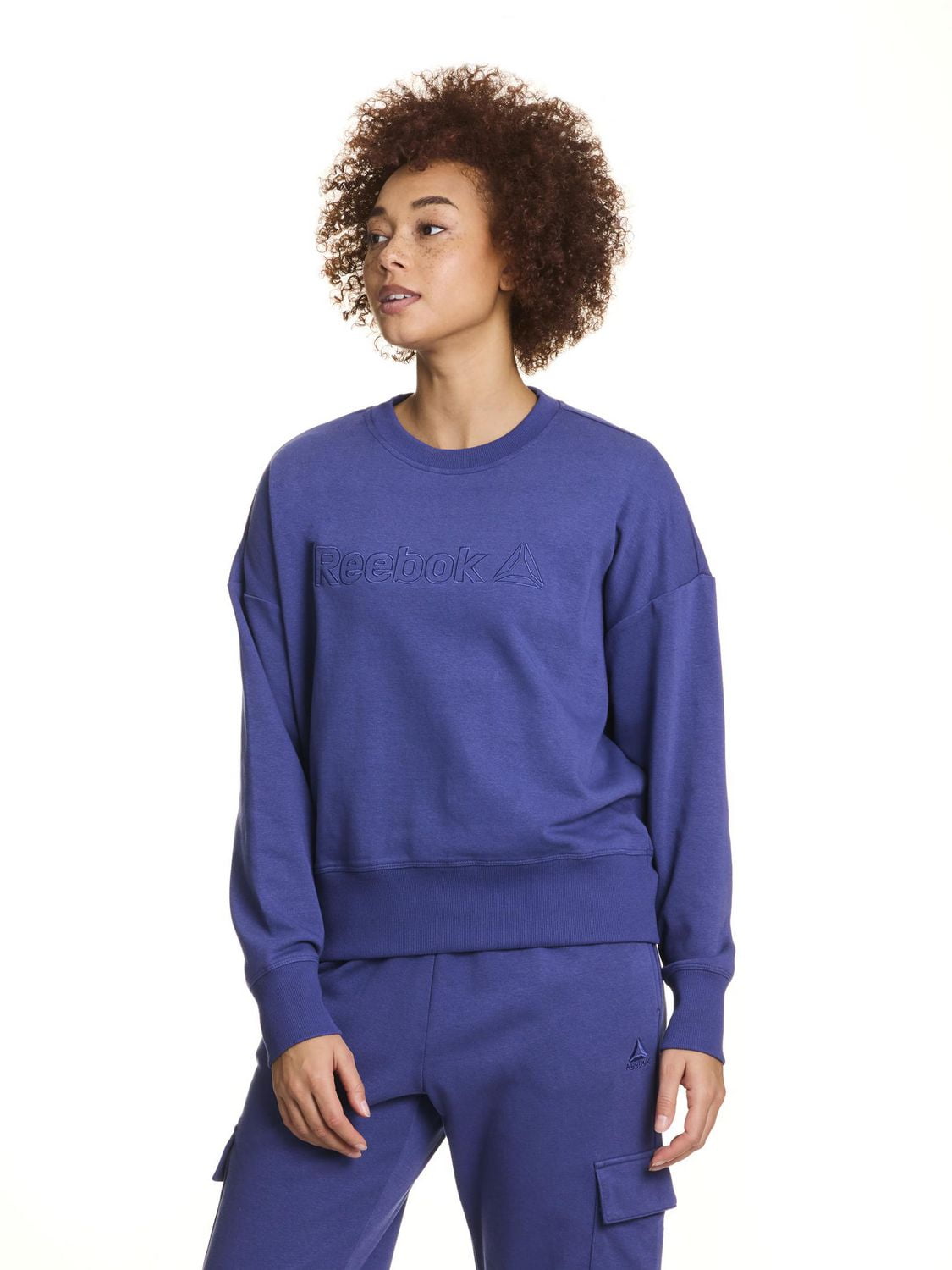 Reebok Women's Feels Good Meet & Greet Crew French Terry Sweatshirt