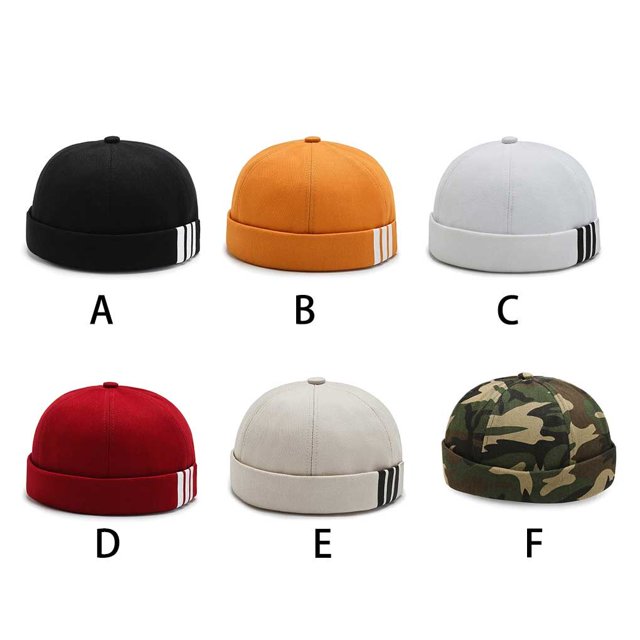 Casquette de Marin à Imprimé 3 Rayures, Chapeaux Beanie, Chapeau Universel, Mode Homme, Style INS, Casquettes Chaudes de Docker, Chapeau Rond Sans Bord Élégant, Bonnet pour Rouge