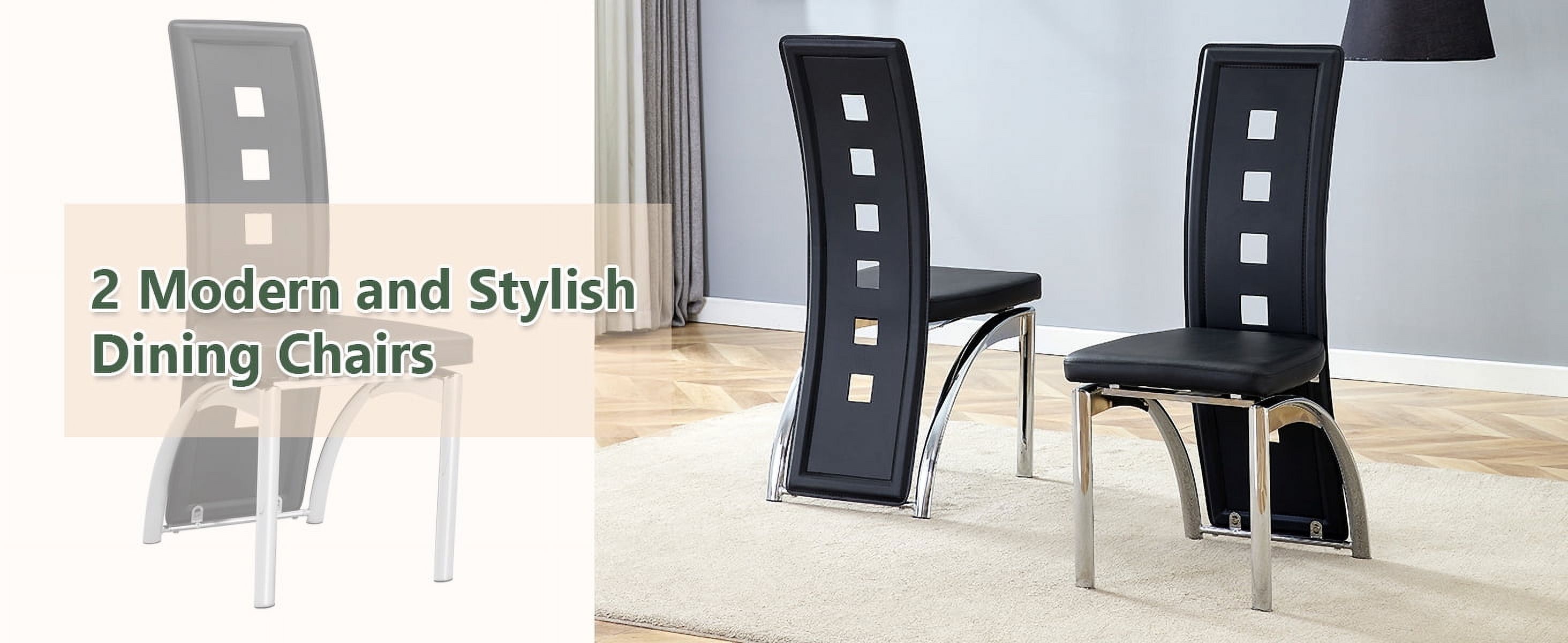 Noble House Modern Minimalist 2-Piece Dining Chair Set