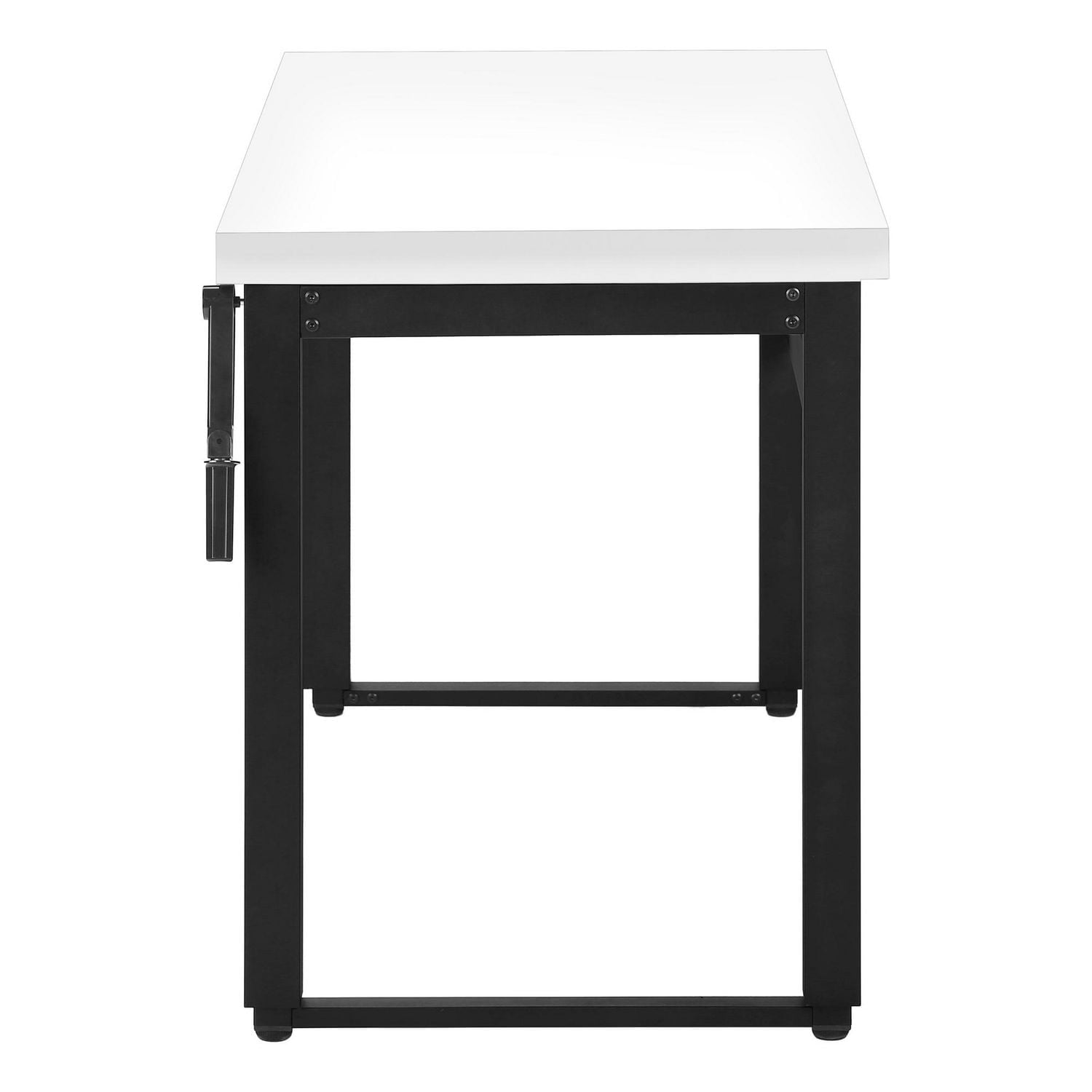 Monarch Specialties Bureau, Bureau À Domicile, Debout, Ajustable, 48"l, Travail, Ordinateur Portable, Métal, Stratifié, Blanc, Noir, Contemporain, Moderne