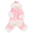 thumbnail image 3 of Pet Cold Weather Jacket, Dog Winter Coat Dots Design Skin Friendly Hooded  For Party For Puppy Pink S, 3 of 8