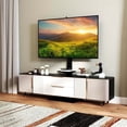 thumbnail image 4 of Costway Meuble Télé sur Pied avec Prise de Courant, Hauteur Réglable, Grand Meuble Télé avec Tablette de Rangement, 4 of 9