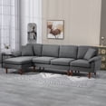 thumbnail image 2 of HOMCOM Changeable Sectional Sofa with Changeable Chaise Lounge, Inflatable, Dark Grey, 2 of 10