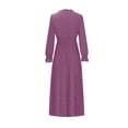 thumbnail image 5 of cfhntfmh Robes d'Invitée de Mariage pour Femmes Tendance à Découpes à Volants Col Ras du Cou Robe Maxi Smockée Ample Plissée Robe de Soirée, 5 of 5
