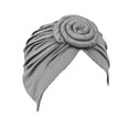 thumbnail image 1 of Lot de 1 Disque Concentrique Turban Africain Pré-Noué Léger Mode Couvre-Chefs pour Femmes Gris, 1 of 5