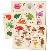 QUOKKA Wooden Puzzles for Toddlers 1-4 – 3X Set Montessori Educational Puzzles for Kids Ages 2-3