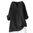 thumbnail image 1 of CHUANK Chemises pour Femmes Dames Liquidation T-Shirts d'Été Décontractés pour Femmes Col Rond Manches Courtes Imprimé Floral Chemise Ample Hauts, 1 of 4
