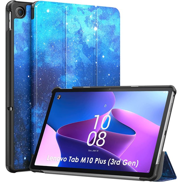 Case for Lenovo Tab M10 Plus (3rd Gen) 10.6 Inches 2022 Tablet, Lightweight Trifold Stand Cover Slim PC Shell Back with Auto Wake/Sleep for Lenovo Tab M10 Plus (3rd Gen) 2022, Blue Starry Sky
