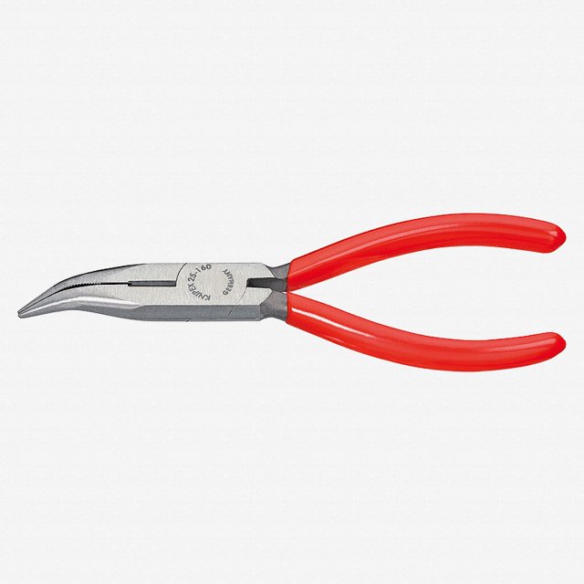 KNIPEX Tools - Long Nose Pliers With Cutter, 40 Degree Angled (2521160)