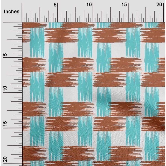 oneOone Polyester Lycra Fabric Brush Stroke Ikat Printed Craft Fabric BTY 56 Inch Wide