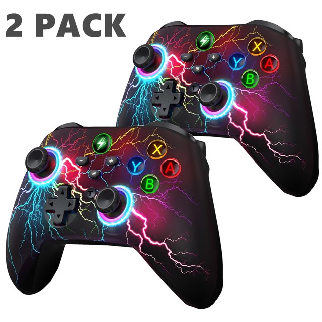 2 Pack Switch Controller for Nintendo Switch/OLED/Lite,Beboncool Wireless Switch Pro Remote for PC/IOS/Android with Turbo Function,Black