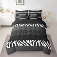 thumbnail image 2 of Erosebridal Grey Cheetah Print Bedding Sets Queen Size, Rustic Animals Comforter Sets with Sheets, Zebra Room Decor, Reversible, 2 of 5