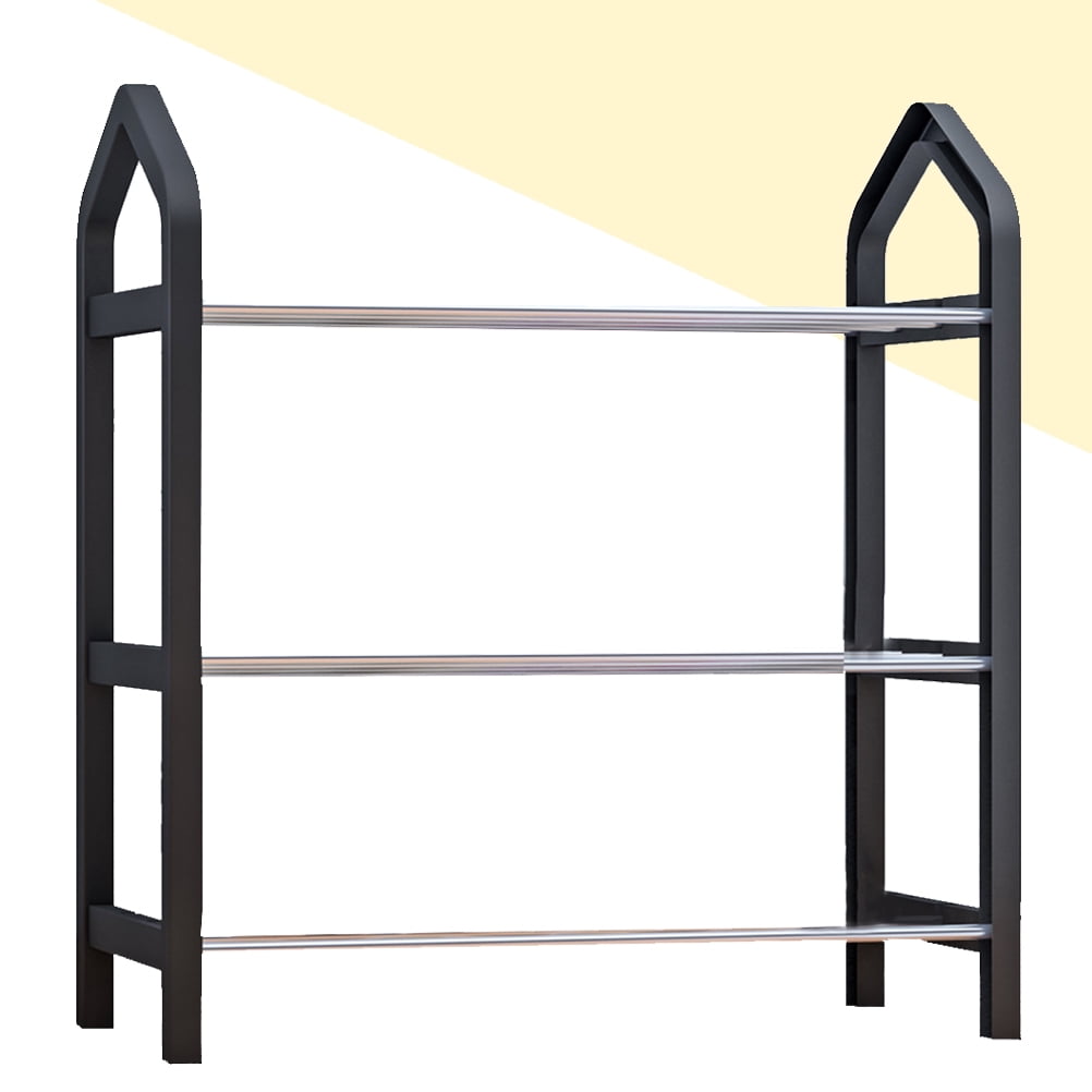 Raindrops 1Set Shoe Rack for Room Black Plastic and Metal with Simple Design and Easy Assembly