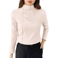 thumbnail image 1 of Womens Double Sided Fleece Top Ultra Soft Warm Long Sleeve Base Layer Fitted Stretch for Essential Fall Winter Thermal Wear, 1 of 6