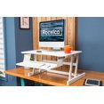 thumbnail image 2 of Rocelco 32" Height Adjustable Standing Desk Converter - Quick Sit Stand Up Dual Monitor Riser - Gas Spring Assist Tabletop Computer Workstation - Large Retractable Keyboard Tray  (White), 2 of 8