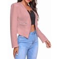 thumbnail image 1 of Women'S Short Blazer, Work/Casual Long Sleeve Front Opening Jacket with Pockets Pink XL, 1 of 8