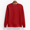 thumbnail image 1 of cllios Chandails Grande Taille pour Femmes Basiques à Manches Longues à Col Rond Chandails Molletonnés Couleur Unie Chandail 2024 Hauts Classiques Vêtements d'Automne Hiver, 1 of 5