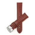 thumbnail image 1 of 18mm Mens' Alligator Style Leather Watch Strap Band, Stainless Steel Buckle, 1 of 7