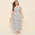 thumbnail image 2 of Babysbule Robe pour Femmes Liquidation Femmes Grande Grande Taille Épaules Dénudées Corsage Froncé Fente Cuisse Robe à Petites Fleurs, 2 of 6