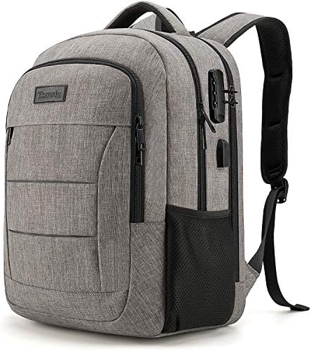 Sac à Dos de Voyage pour Ordinateur Portable, Résistant à l'Eau, Sac Antivol avec Port de Chargement USB et Verrou, Ordinateur 17,3 Pouces pour Affaires