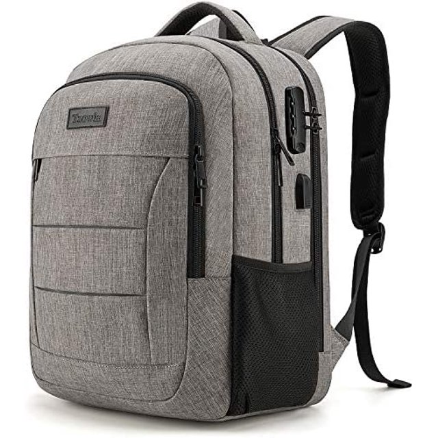 Sac à Dos de Voyage pour Ordinateur Portable, Résistant à l'Eau, Sac Antivol avec Port de Chargement USB et Verrou, Ordinateur 17,3 Pouces pour Affaires