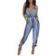 thumbnail image 2 of Kmbangi Women Sexy Jumpsuit+Printed Pattern Deep V-neck Sleeveless Overalls, 2 of 4