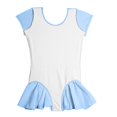 thumbnail image 4 of Robe à Manches Courtes Col Rond, Mode Enfant Été Solide Nœud Collants Filles Danse Bouton Doux Combinaison Mignonne, 4 of 8