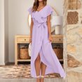 thumbnail image 1 of SMihono Robes d'Été Bohémiennes Femmes Grande Taille Mode Femmes Été Décontracté Col en V Bandage Manches Courtes Robe Imprimée Florale, 1 of 8