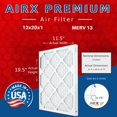 thumbnail image 2 of AIRX FILTERS WICKED CLEAN AIR 12x20x1 MERV 13 Electrostatic Pleated Air Conditioner Filter 6 Pack HVAC AC Furnace Filters, 2 of 4