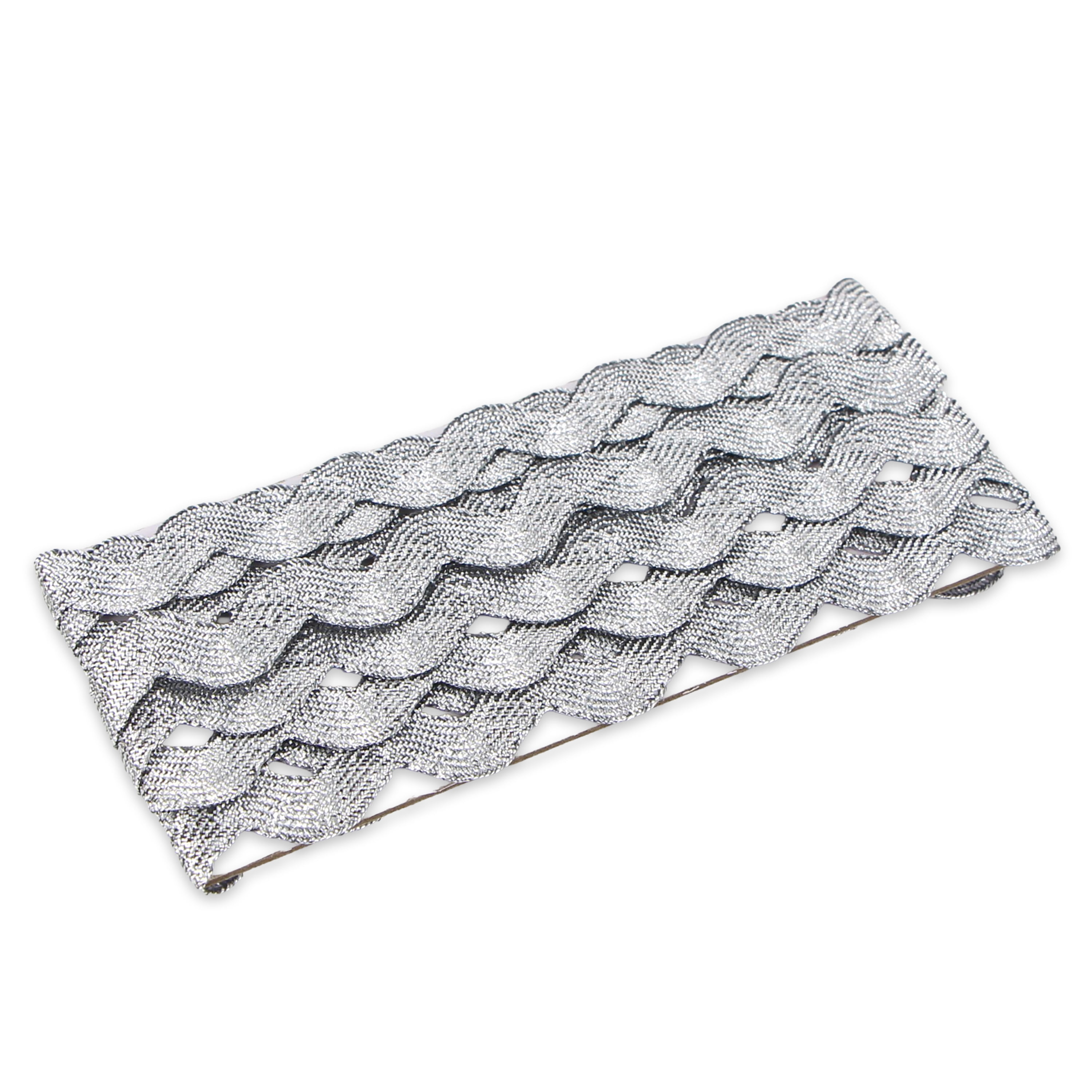 UNIQUE Jumbo Rick Rack Trim 10 mm (0.39 in) × 2.3 m (3/8 in × 2.5 yd), Silver