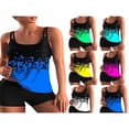 thumbnail image 2 of Plus Size Swimsuits for Women Two Piece Tankini Top Boyshort Bathing Suits Tummy Control Swimwear, 2 of 6