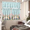 thumbnail image 2 of Easter Day Cute Bunny Window Treatment Tiers for Kitchen Living Room Decor Flower Rabbit Window Curtain Set of 3,Rod Pocket Kitchen Curtain Valance and Tiers Set,Size M, 2 of 4