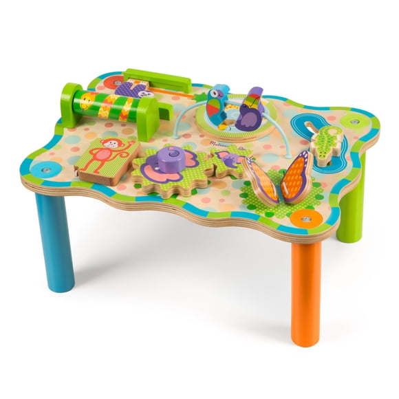Melissa Doug First Play Jungle Wooden Activity Table (Sturdy Wooden?Baby Toy, great gift for girls and Boys - Best for Babies and Toddlers, 12 Month Olds, 1 and 2 Year Olds)