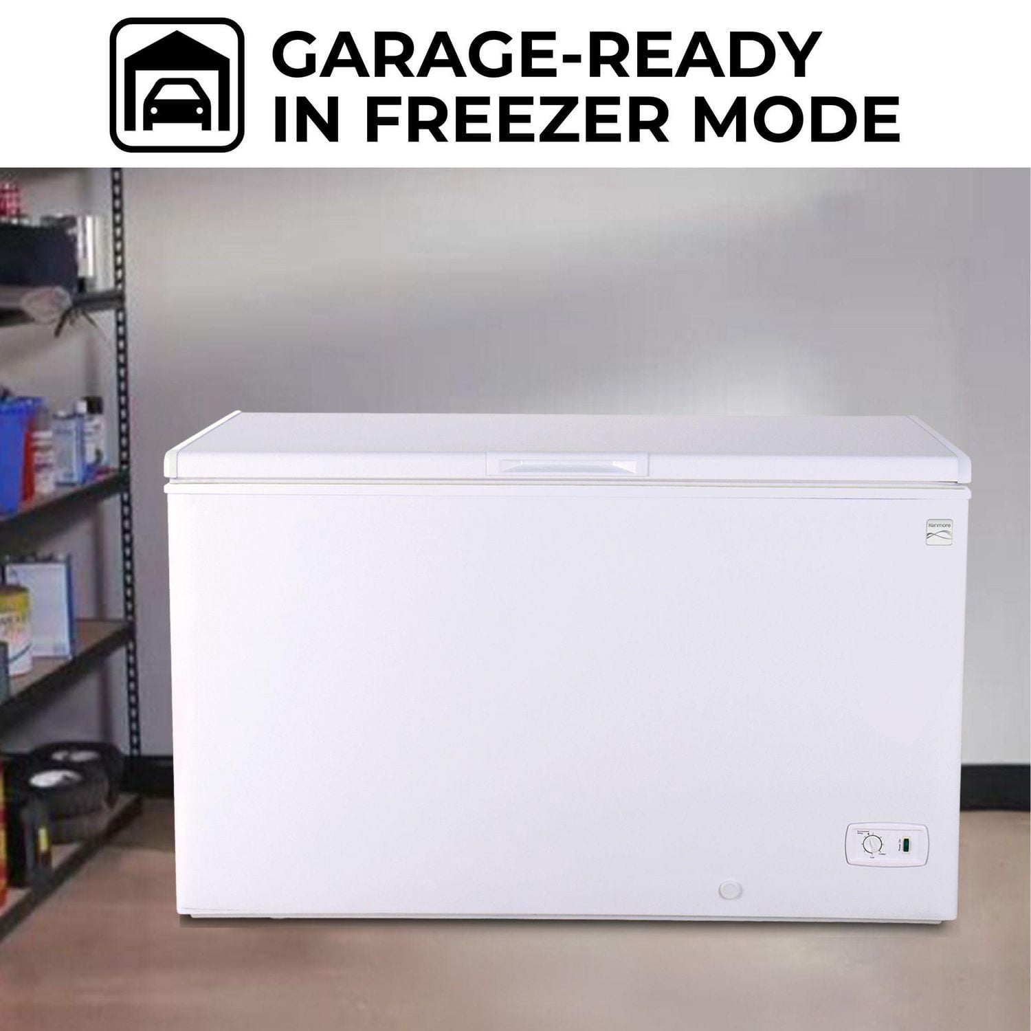 Kenmore 14.6 Cu. Ft Chest Freezer, 413L, Manual Defrost, Balanced Hinge Lid, Garage-Ready, White, Deep Freezer