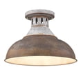 thumbnail image 1 of Golden Lighting Kinsley Semi-Flush in Aged Galvanized Steel with Rust Shade, 1 of 7