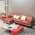 thumbnail image 2 of Costway Modular L-shaped Sectional Sofa w/ Reversible Chaise & 2 USB Ports Coral Pink, 2 of 10