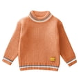 thumbnail image 1 of Chandail pour Tout-Petites Filles Mode Fille et Garçon Chandail Décontracté pour Enfants à Manches Longues Chaud à Col Rond Nouveau Chandails d'Hiver pour Enfants Chandail Tricoté Hauts Orange 9T, 1 of 6