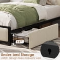 thumbnail image 3 of Yiwa Twin Size Bed Frame with 2 Storage Drawers and Charging Station, Rustic Linen Upholstered Platform Bedframe with Storage Headboard, No Box Spring Needed, Easy Assembly, Noise Free, 3 of 4