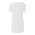 thumbnail image 5 of Womens Summer Solid Round Neck Loose Short Sleeve Tops T-shirt Blouse, 5 of 5